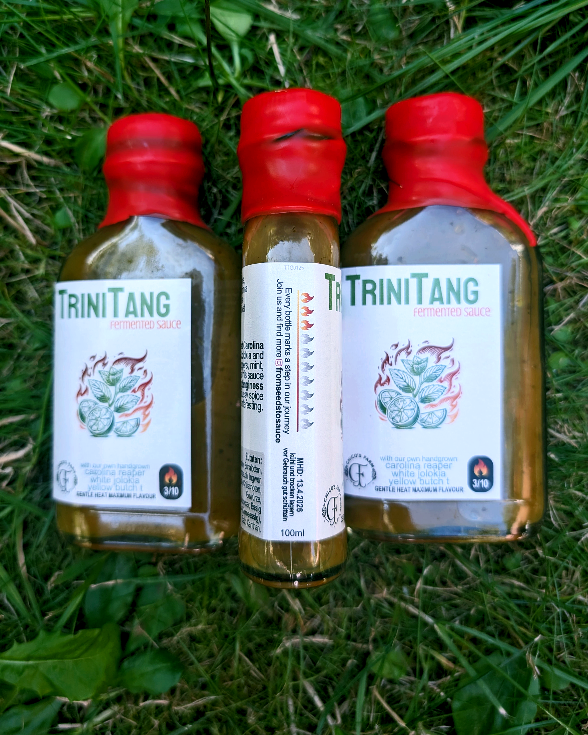 TriniTang Mild – fermented lime, mint and parsley hot sauce with bright citrus flavour